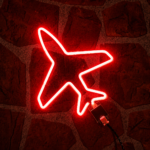 Aeroplane LED Neon Wall Light | Airplane Shape Neon Sign for Bedroom Gaming Room Cafe Decor