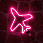 Aeroplane LED Neon Wall Light | Airplane Shape Neon Sign for Bedroom Gaming Room Cafe Decor
