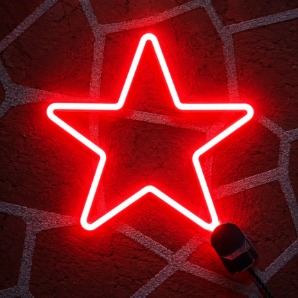Star LED Neon Wall Light | Star Shape Neon Sign for Bedroom Gaming Room Cafe Decor