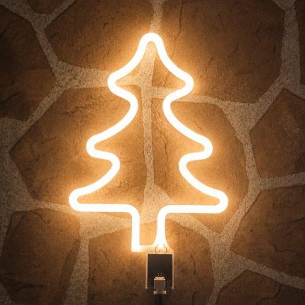Christmas Tree LED Neon Wall Light | Tree Shape Neon Sign for Bedroom Festive Decor