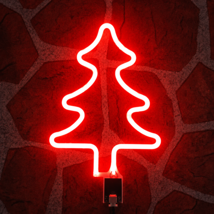 Christmas Tree LED Neon Wall Light | Tree Shape Neon Sign for Bedroom Festive Decor