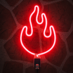 Fire Flame LED Neon Wall Light | Flame Shape Neon Sign for Bedroom Gaming Room Cafe Decor