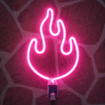 Fire Flame LED Neon Wall Light | Flame Shape Neon Sign for Bedroom Gaming Room Cafe Decor