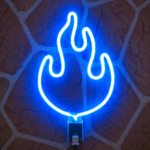 Fire Flame LED Neon Wall Light | Flame Shape Neon Sign for Bedroom Gaming Room Cafe Decor