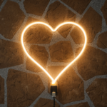 Modern LED Neon Heart Wall Light | Creative Heart Shape Neon Sign for Room Decor, Cafe, Bedroom & Office