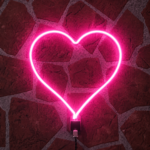 Modern LED Neon Heart Wall Light | Creative Heart Shape Neon Sign for Room Decor, Cafe, Bedroom & Office