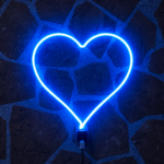 Modern LED Neon Heart Wall Light | Creative Heart Shape Neon Sign for Room Decor, Cafe, Bedroom & Office