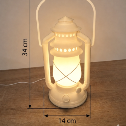 Vintage Lantern Table Lamp – Decorative LED Camping Lantern for Bedroom & Home Décor