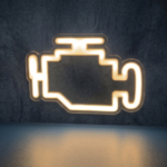 Check Engine Neon Light – Automotive LED Wall Décor for Garage & Gaming Setup