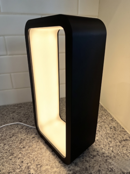 Modern Rectangular Table Lamp for Bedroom Living Room | Minimalist Geometric Night Lamp | Decorative Ambient Desk Light for Home Office Decor