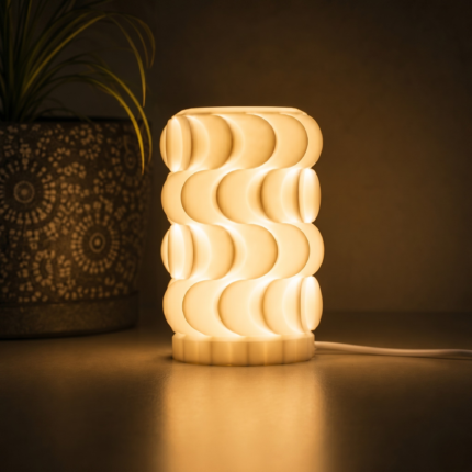 Modern Geometric 3D Printed Table Lamp | Decorative LED Bedside Night Light for Home Decor