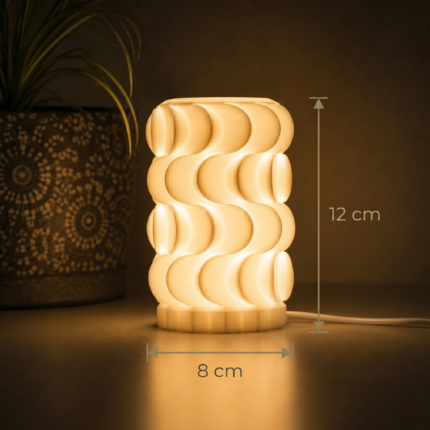 Modern Geometric 3D Printed Table Lamp | Decorative LED Bedside Night Light for Home Decor