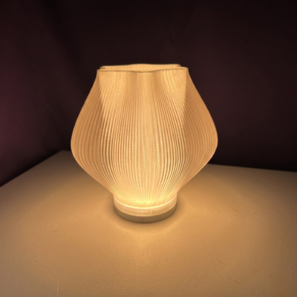 Modern vase style 3D printed LED table lamp for bedroom, bedside, office, living room, cafes, and aesthetic home decor interiors.