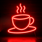 Neon Coffee Cup LED Wall Sign for Cafe Coffee Shop Home Kitchen Restaurant Bar Decor Modern Hanging Neon Light for Coffee Lovers Gift and Interior Decoration - Image 2