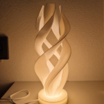 Modern Twisted Spiral 3D Printed Table Lamp | Artistic LED Decorative Night Light for Home Decor