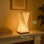 Modern Twisted Hourglass 3D Printed Table Lamp | Artistic LED Decorative Light for Home Decor