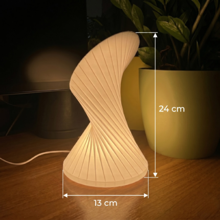 Modern Twisted Spiral 3D Printed Table Lamp | Minimalist LED Decorative Light for Home Decor