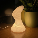 Modern Twisted Spiral 3D Printed Table Lamp | Minimalist LED Decorative Light for Home Decor