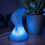 Modern Twisted Spiral 3D Printed Table Lamp | Minimalist LED Decorative Light for Home Decor