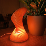 Modern Twisted Spiral 3D Printed Table Lamp | Minimalist LED Decorative Light for Home Decor