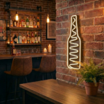 NO-CUT Neon Bottle Sign LED Wall Decor for Bar Cafe Restaurant Home Party Decoration | Modern Acrylic Neon Light Art | USB Powered Hanging Night Lamp for Bedroom Pub Gaming Room Gift