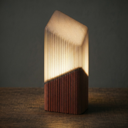 Modern Geometric Table Lamp for Bedroom Living Room | 3D Printed Decorative Night Lamp | Minimalist Ambient Desk Light for Home Office Decor