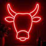 LED Neon Cow Bull Head Wall Sign for Bedroom Gaming Room Bar Cafe Decor Acrylic LED Neon Light Wall Hanging Aesthetic Home Decoration Gift - Image 3