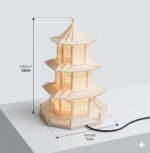Japanese Pagoda Style LED Table Lamp for Home Decor Night Light Decorative Asian Temple Lamp 3D Printed Desk Lamp for Bedroom Living Room Office Gift Item - Image 2