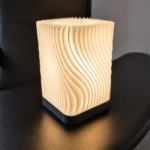 Modern 3D Printed Wave Design Table Lamp for Bedroom Living Room Office – Warm LED Decorative Night Light – Minimalist Ambient Desk Lamp for Home Décor Gift – Premium Spiral Pattern Lamp