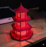 Japanese Pagoda Style LED Table Lamp for Home Decor Night Light Decorative Asian Temple Lamp 3D Printed Desk Lamp for Bedroom Living Room Office Gift Item - Image 3