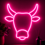 LED Neon Cow Bull Head Wall Sign for Bedroom Gaming Room Bar Cafe Decor Acrylic LED Neon Light Wall Hanging Aesthetic Home Decoration Gift - Image 4