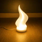 Modern Flame Shape LED Lamp Shade Warm White Decorative Table Lamp Cover for Bedroom Living Room Night Light Home Decor USB LED Lampshade Minimalist Ambient Lighting Gift for Kids Adults Office Desk Decoration